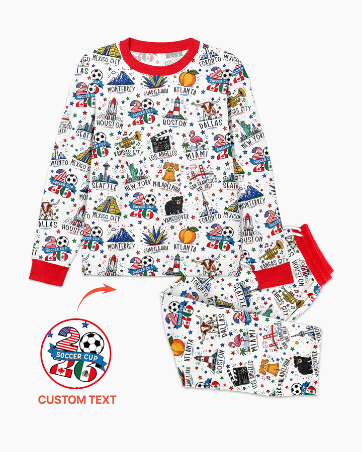 2026 Soccer Cup Host Citties Bamboo Men's Pajama Set