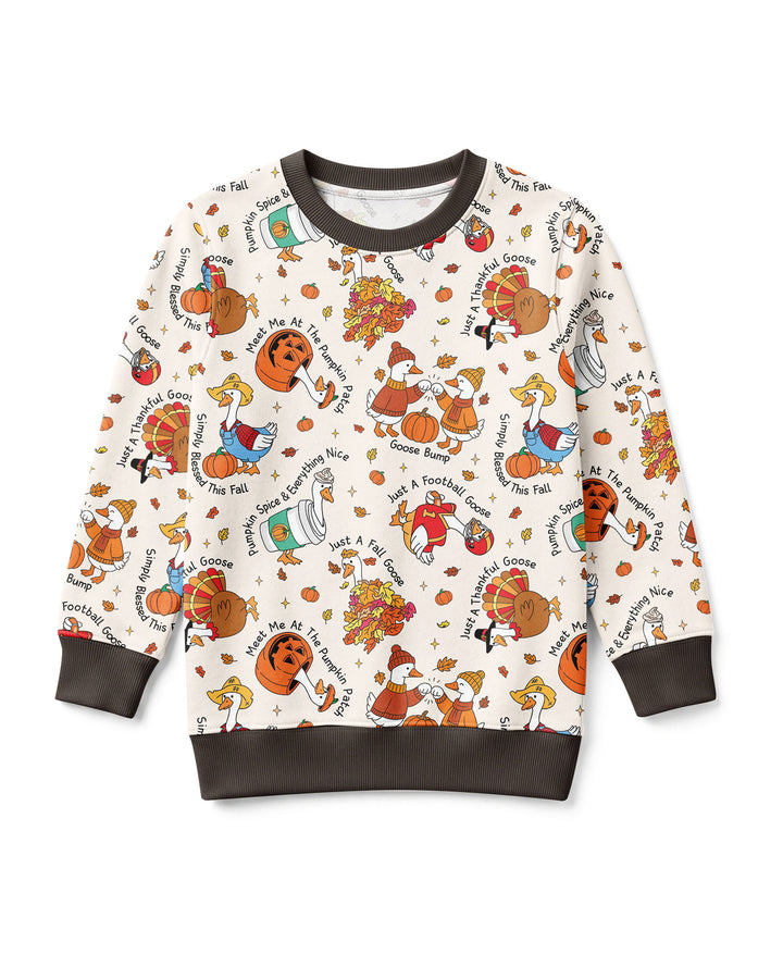 Just A Fall Goose Family Matching Bamboo Crewneck Sweatshirt