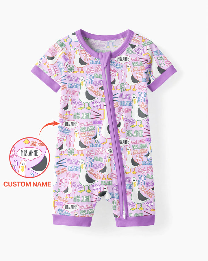 Teacher Teacher Teacher Funny Seagull Bamboo Shorty Zippy