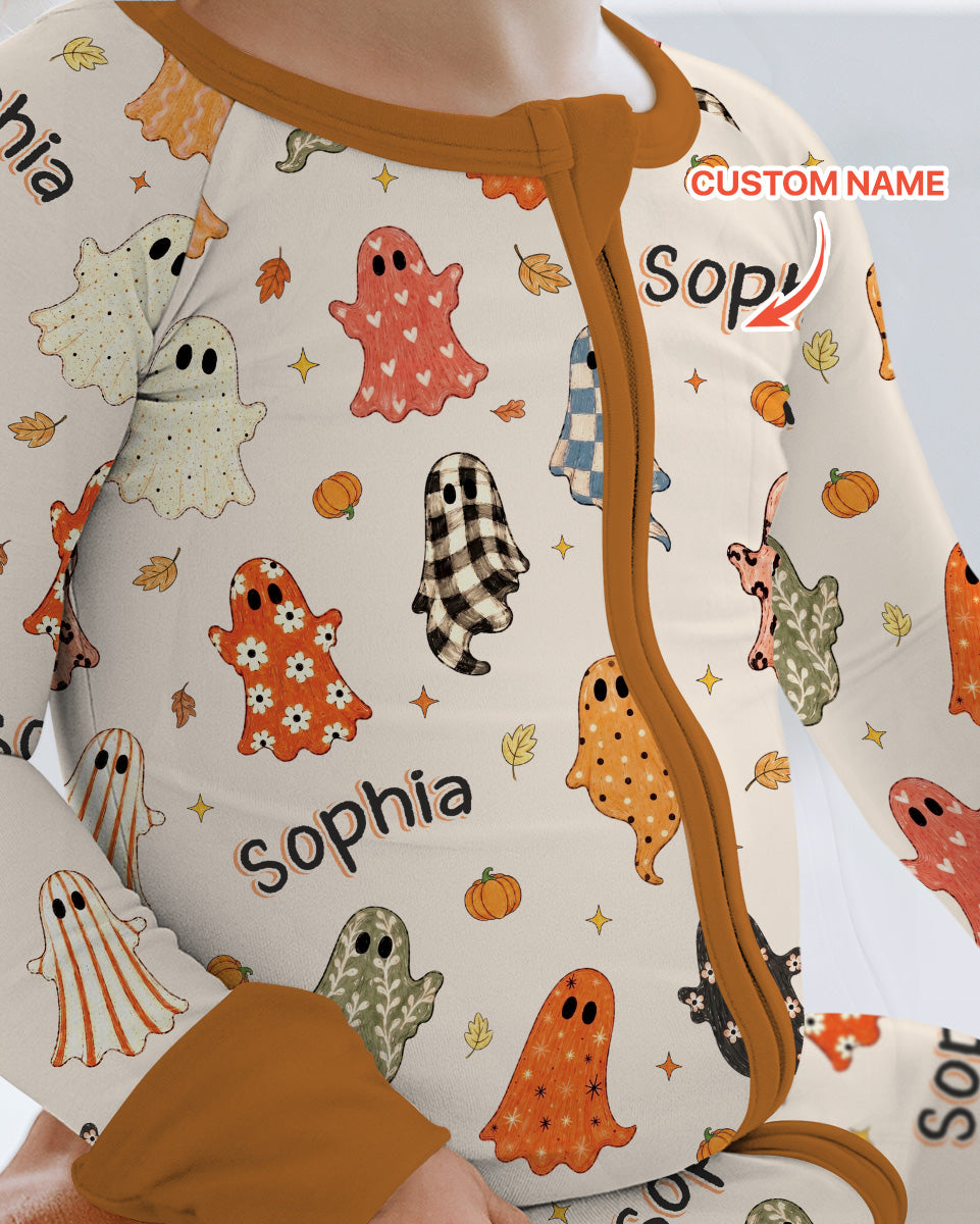 Custom Name Fall Ghost Bamboo Convertible Zippy