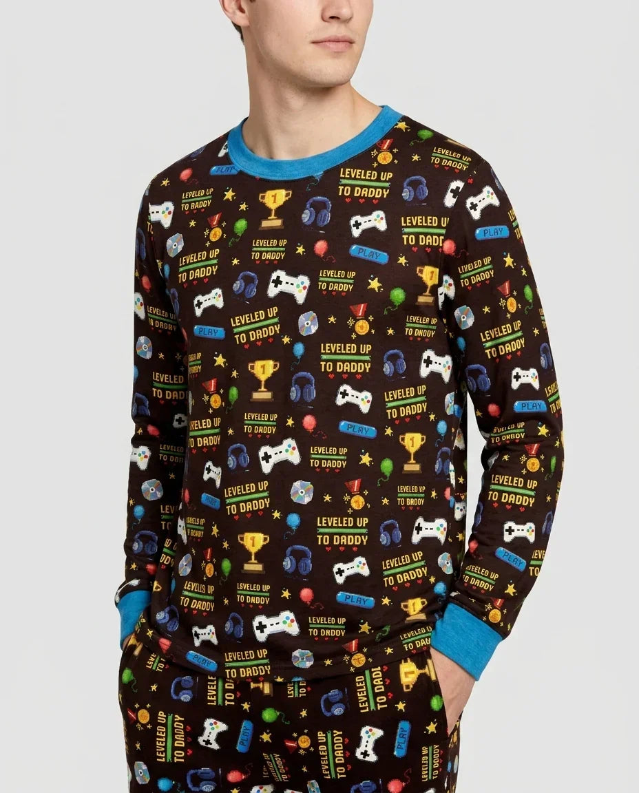 Leveled Up Daddy & Me Matching Bamboo Men's Pajama Set