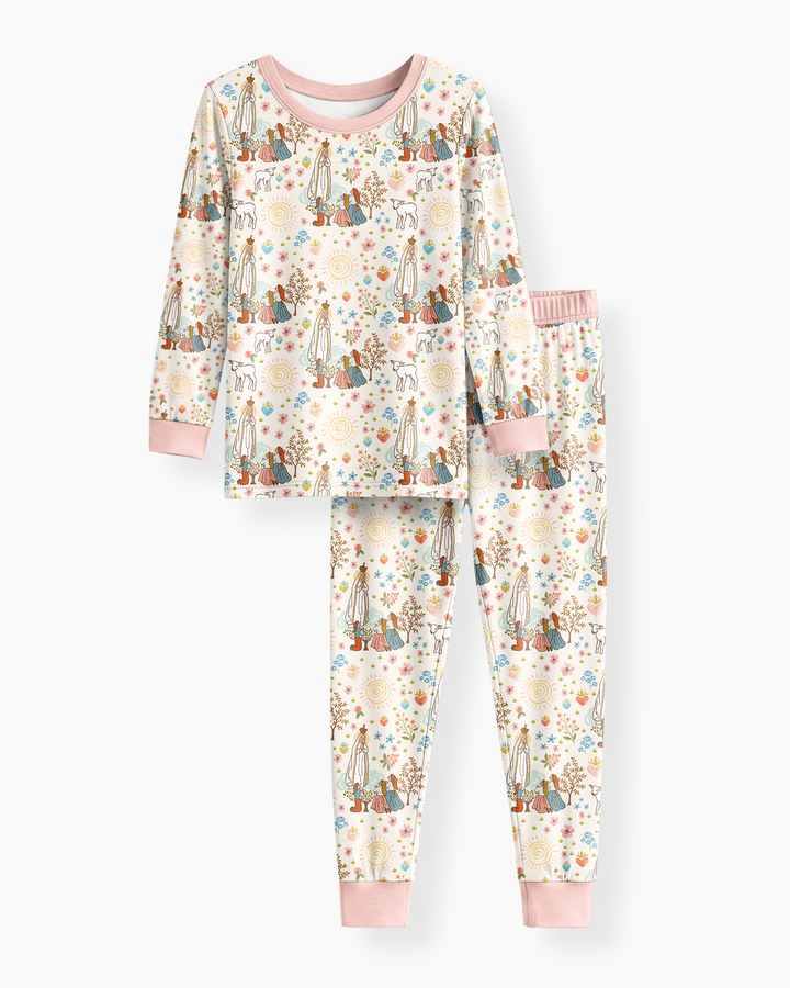 Our Lady of Fatima Bamboo Two Piece Long Sleeve Pajama Set