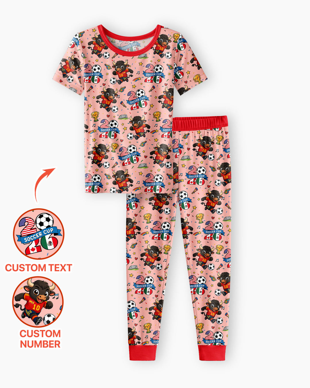 We Are The Champions Soccer Cup 2026 Bamboo Two Piece Short Sleeve Pajama Set