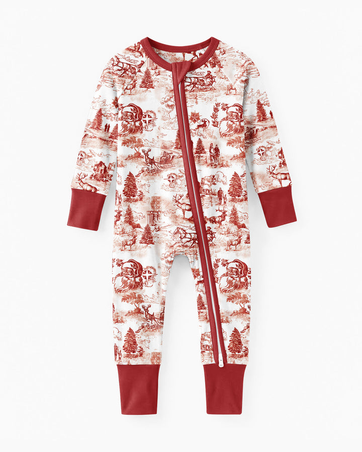 Merry Christmas Toile  Bamboo Convertible Zippy