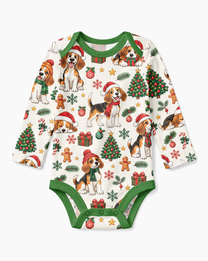 Santa Paws Beagle Bamboo Bodysuit