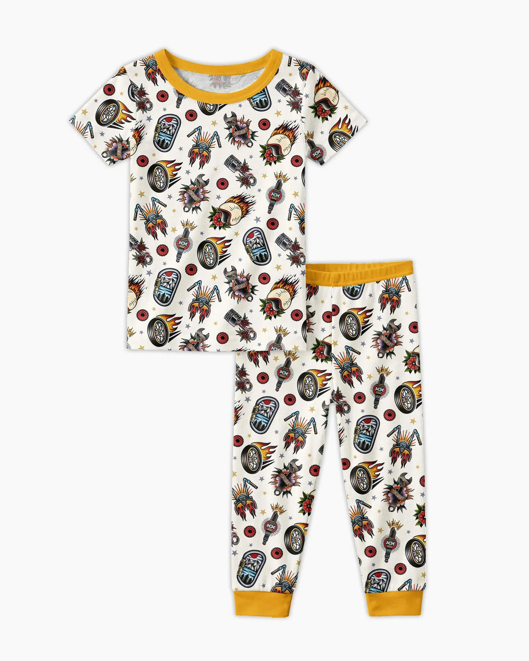 Born to Ride Together Family Matching Bamboo Two Piece Short Sleeve Pajama Set