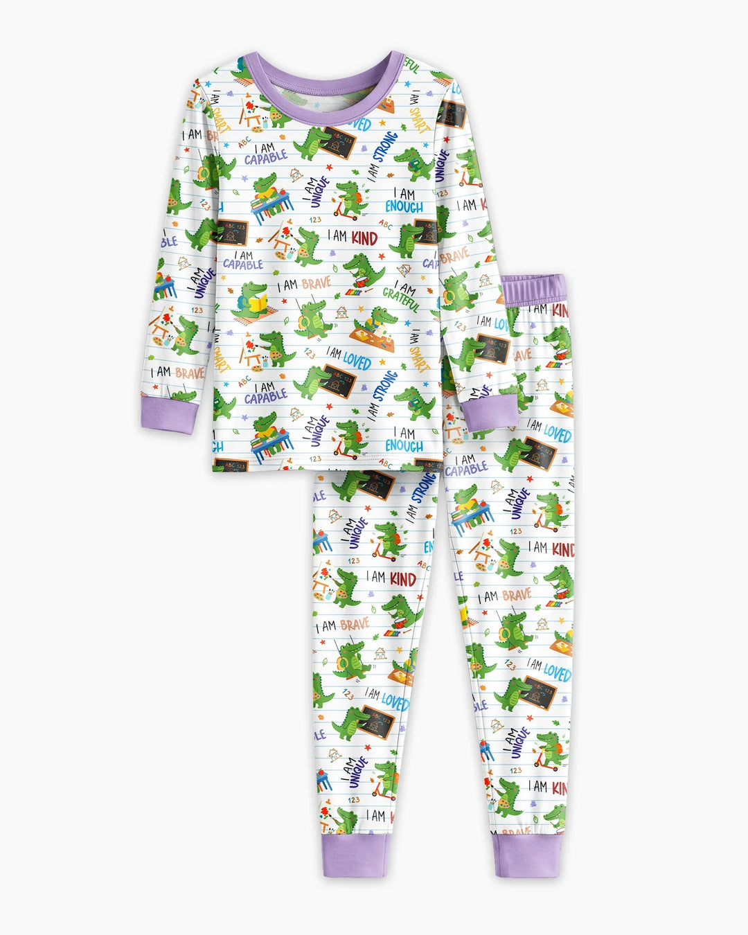 Brave Gator Days Bamboo Two Piece Long Sleeve Pajama Set