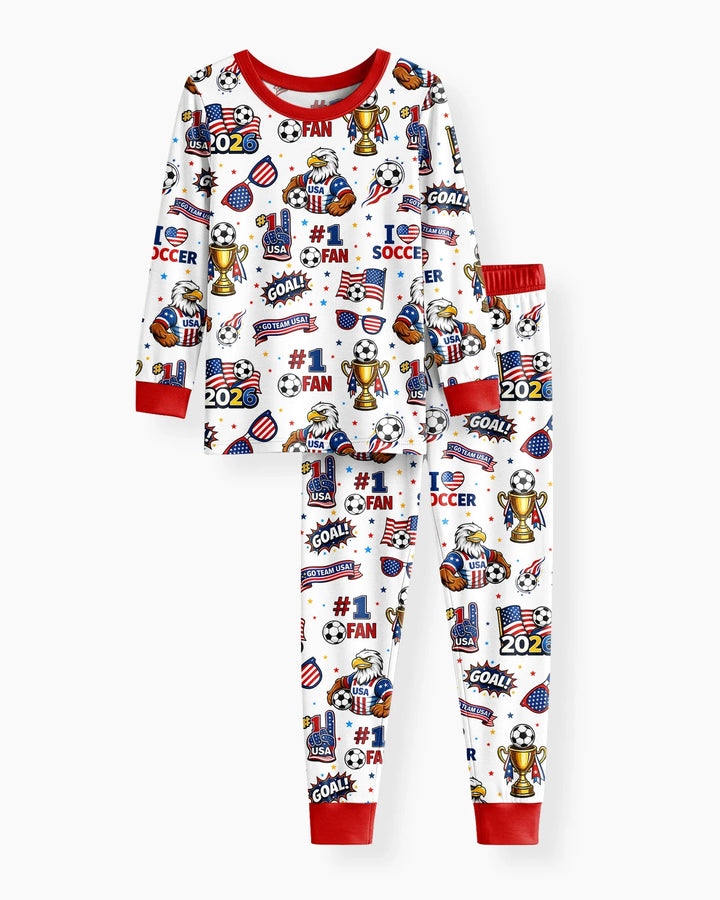 USA Soccer 2026 Party Bamboo Two Piece Long Sleeve Pajama Set