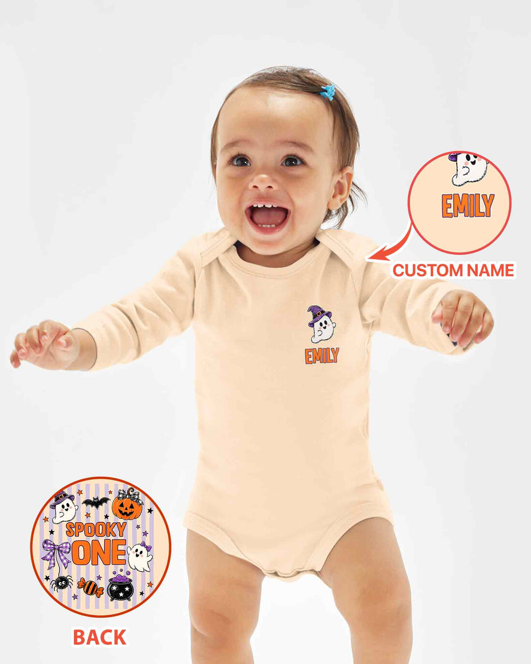 Custom Name Spooky One First Halloween Bamboo Bodysuit