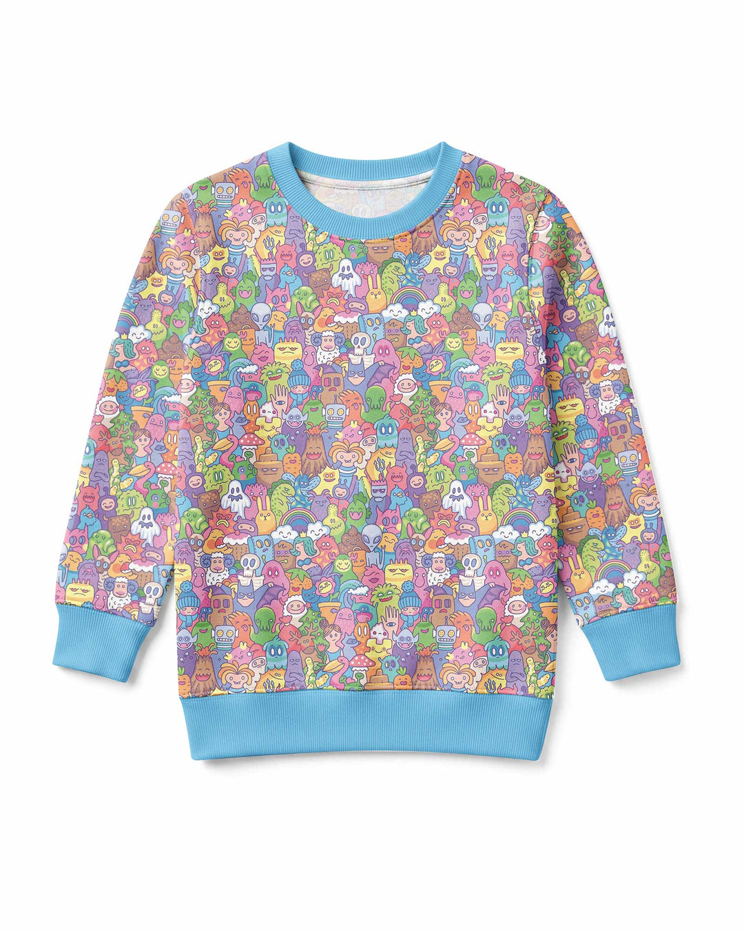 Doodle Characters Pastel Bamboo Crewneck Sweatshirt