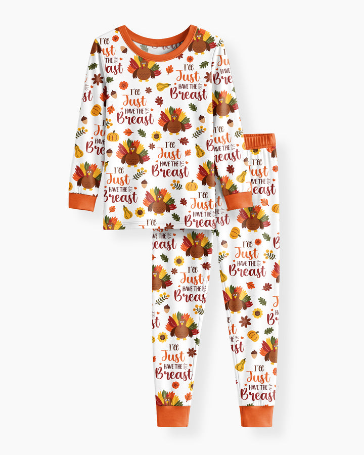 Funny Thanksgiving I’ll Just Have the Breast Bamboo Two Piece Long Sleeve Pajama Set