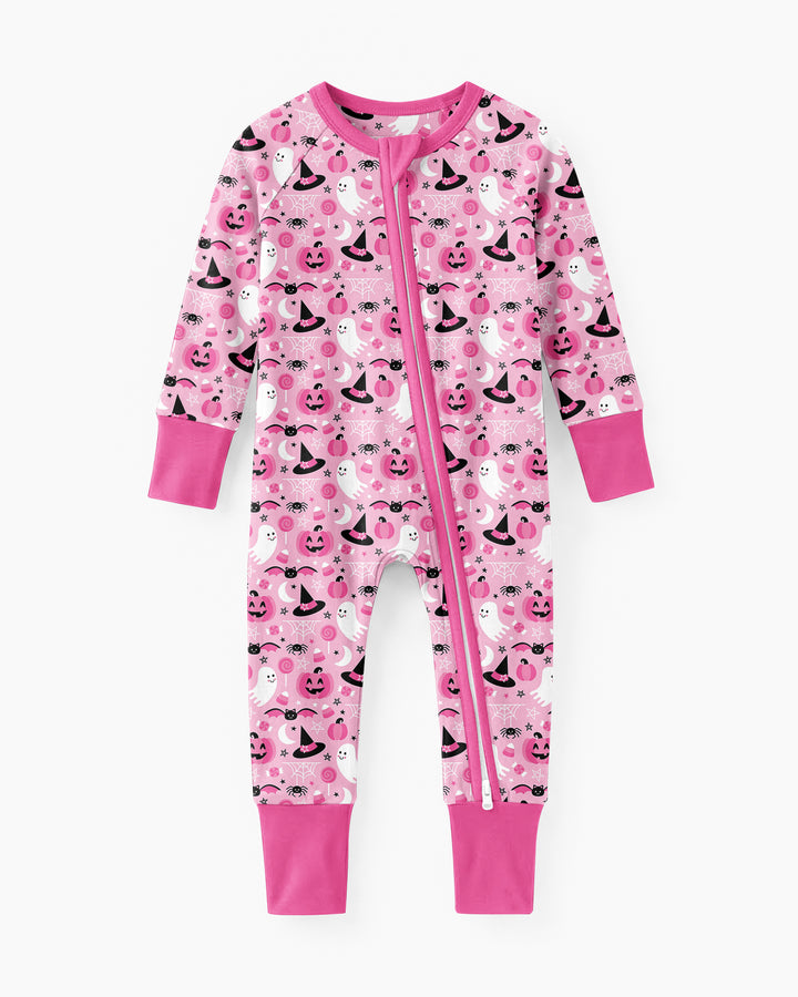 Cute Pink Halloween Ghost Pumpkin Witch Bamboo Convertible Zippy