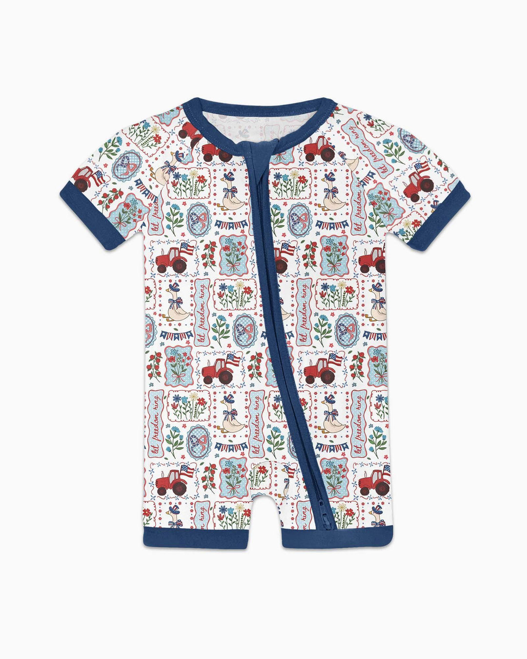 Patriotic USA Silly Goose Family Matching Bamboo Shorty Zippy