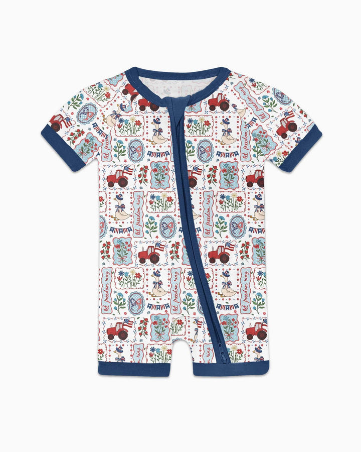 Patriotic USA Silly Goose Family Matching Bamboo Shorty Zippy