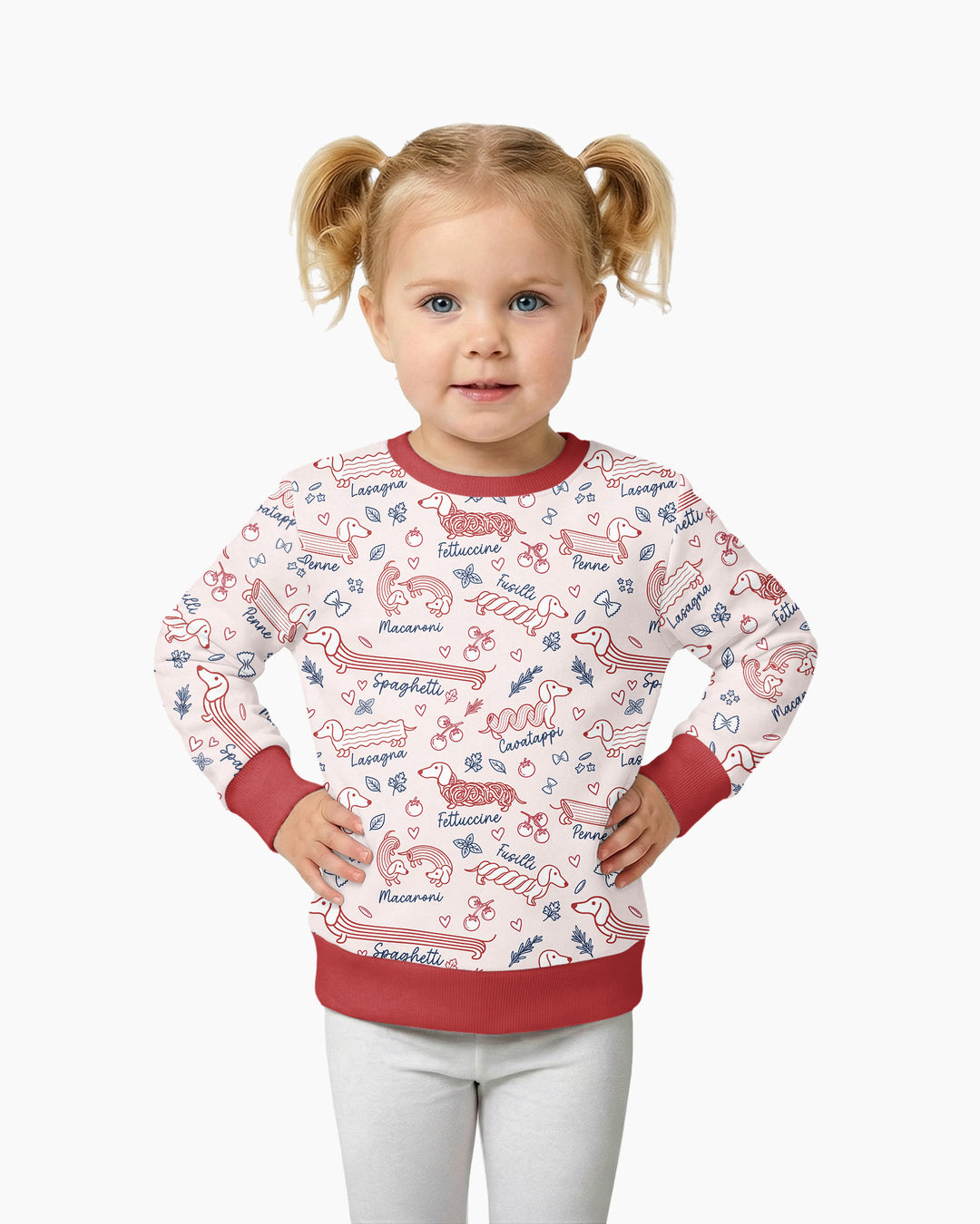 Funny Dachshund Pasta Pups Bamboo Crewneck Sweatshirt