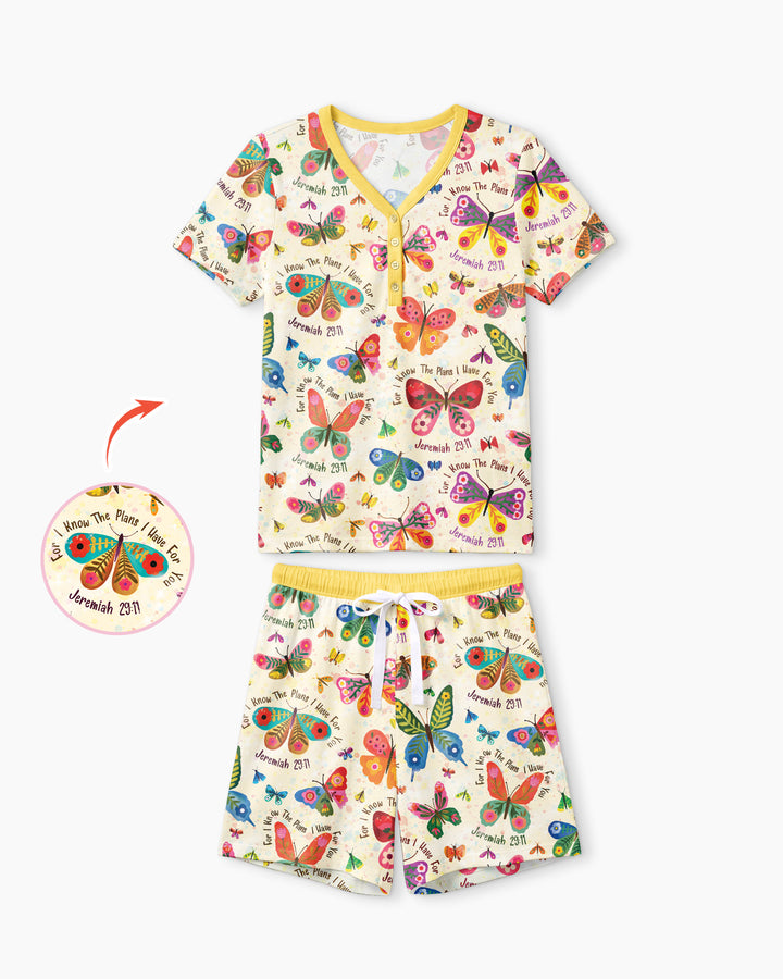 For I Know The Plans I Have For You Bamboo Women Short Sleeve Short Pajama Set