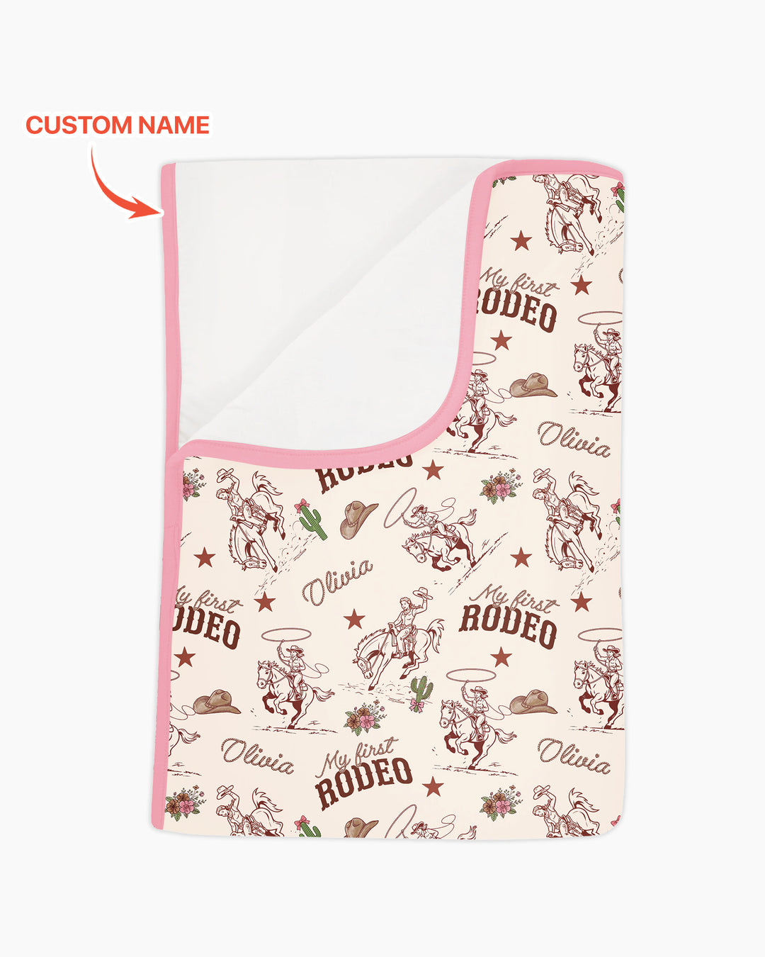 Custom Name First Rodeo Family Matching Bamboo Blanket