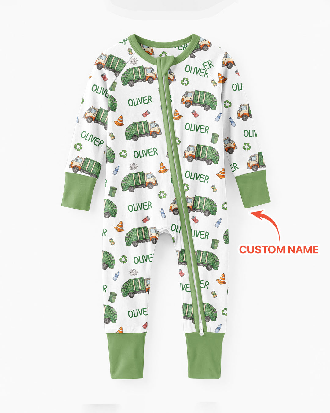 Custom Name Garbage Day Bamboo Convertible Zippy