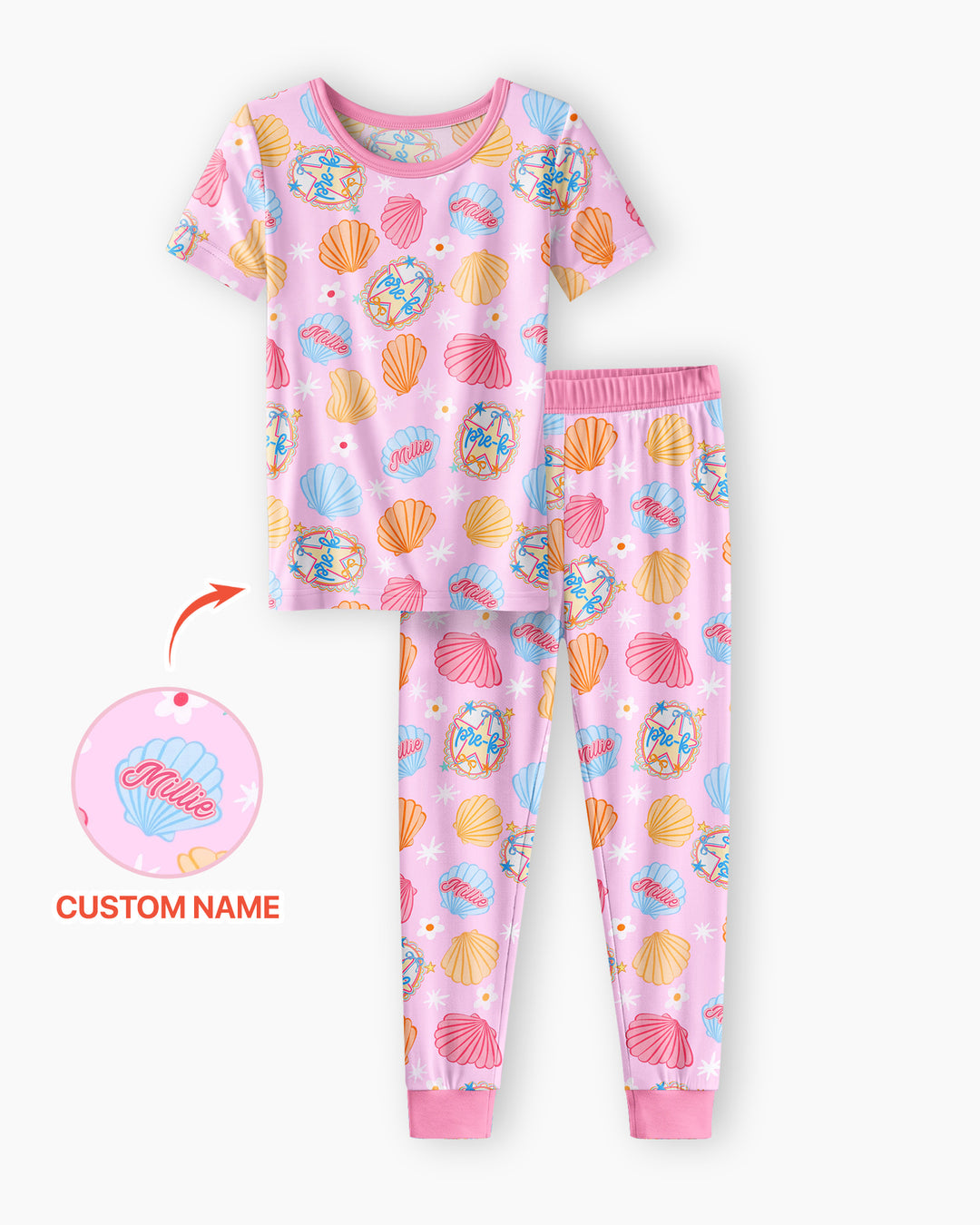 CUSTOM Template Bamboo Two Piece Short Sleeve Pyjamas Set