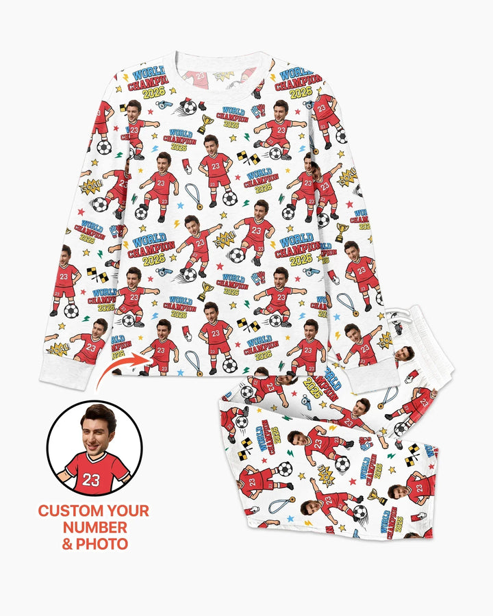 Custom Photo World Champion 2026 Family Matching Bamboo Men's Pajama Set