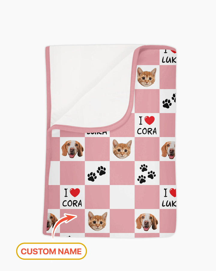 Custom Photo I Love My Best Friend Dog/Cat Bamboo Blanket