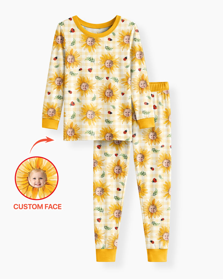 Custom Photo Be The Sunshine Bamboo Two Piece Long Sleeve Pajama Set