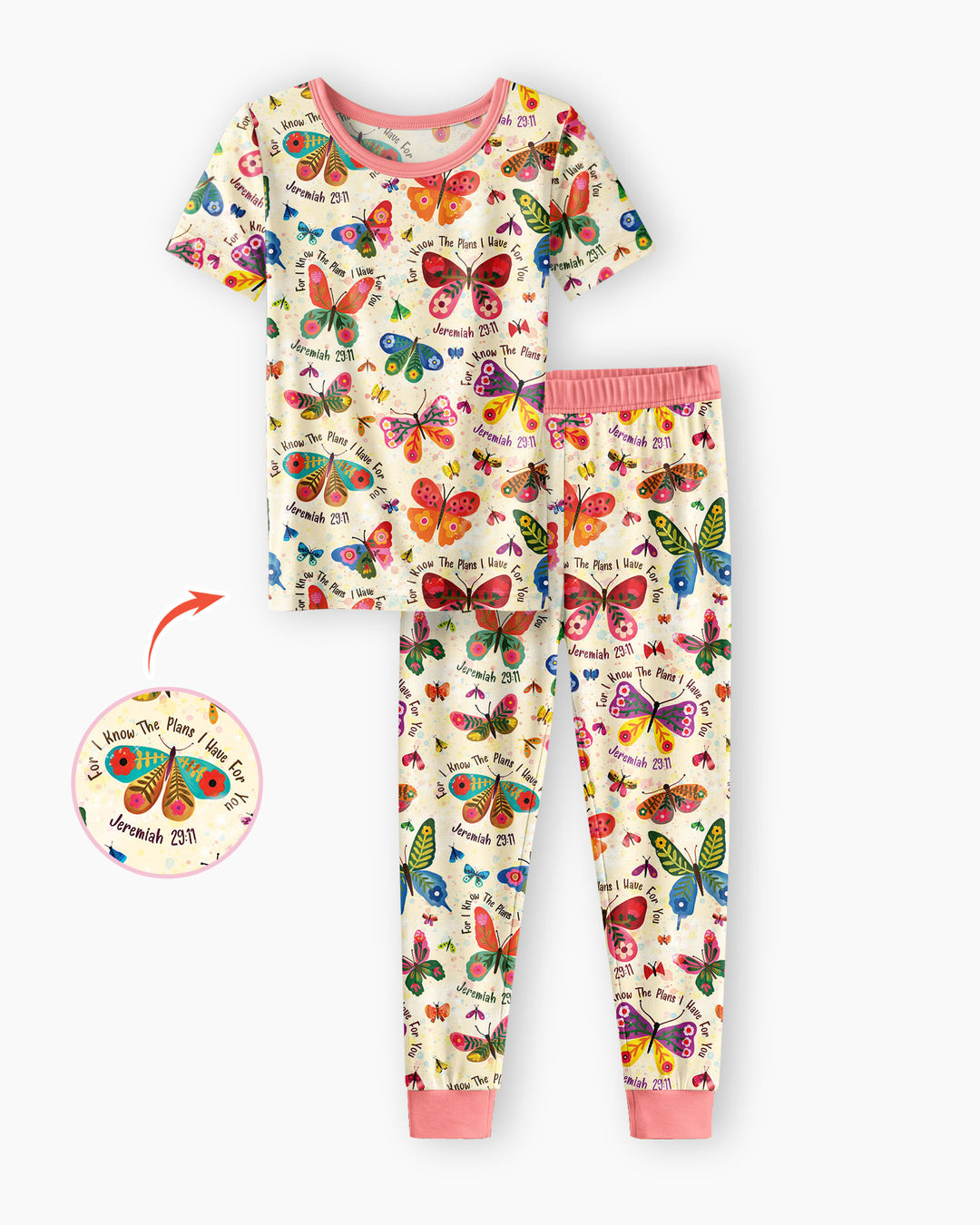 For I Know The Plans I Have For You Bamboo Two Piece Short Sleeve Pajama Set