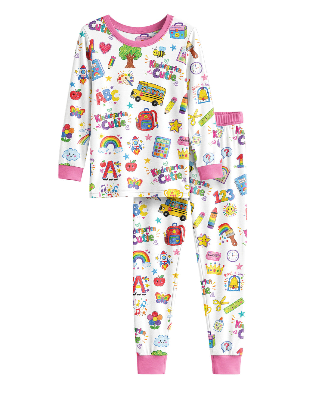 Kindergarten Cutie Bamboo Two Piece Long Sleeve Pajama Set