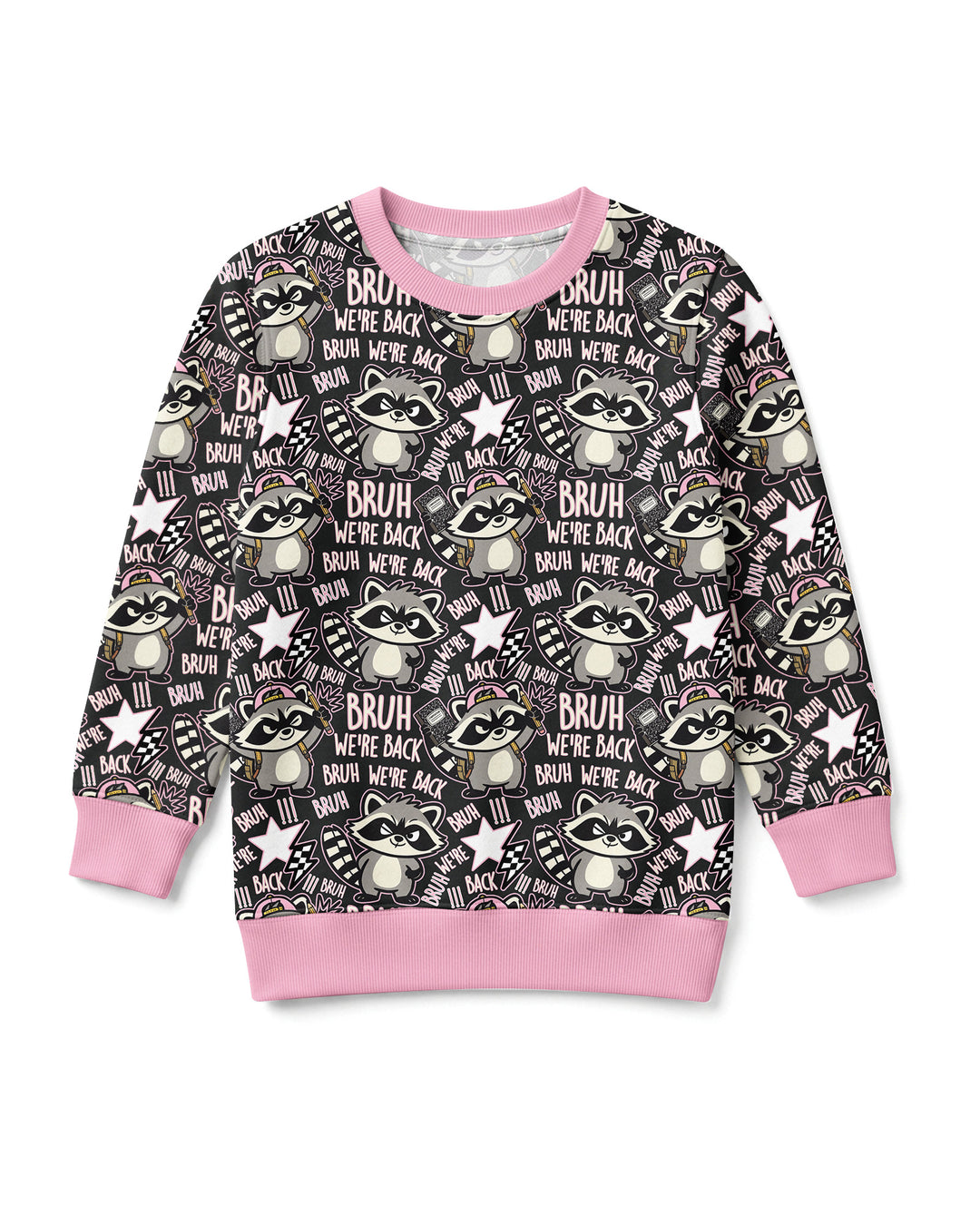 Bruh We're Back Raccoon Bamboo Crewneck Sweatshirt