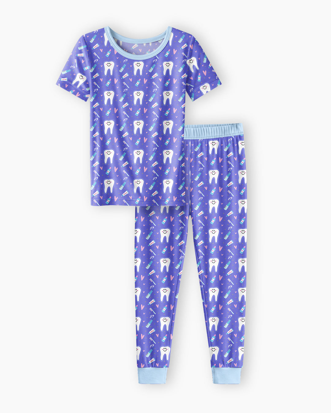 Brushing Teeth Bamboo Two-Piece Short Sleeve Pyjamas Set