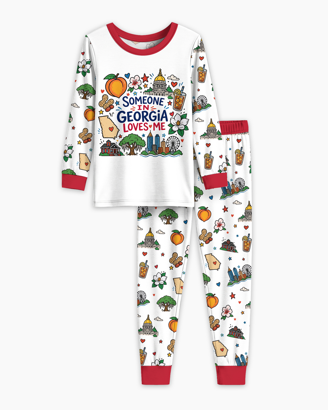 Someone in Georgia Loves Me Bamboo Two Piece Long Sleeve Pajama Set