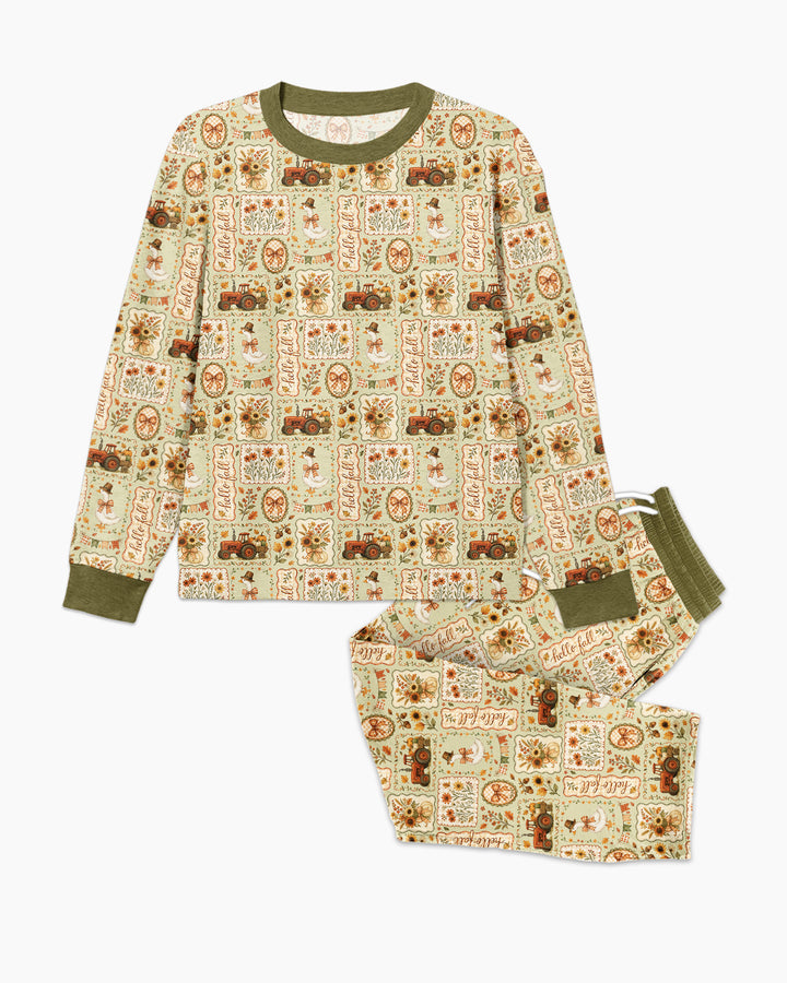 Farmhouse Fall Goose Family Matching Bamboo Men's Pajama Set
