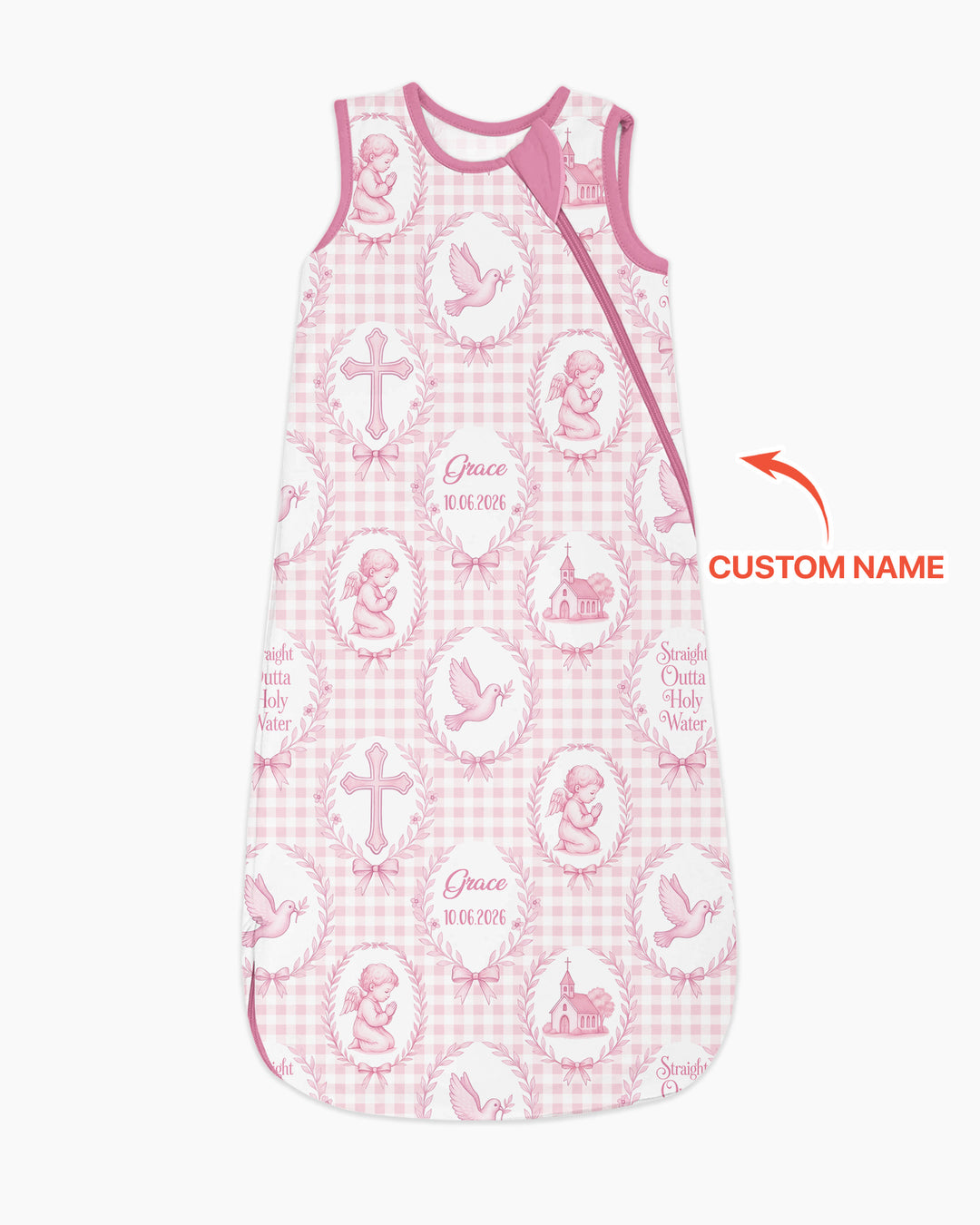 Custom Name Baptism Straight Outta Holy Water Bamboo Sleep Bag