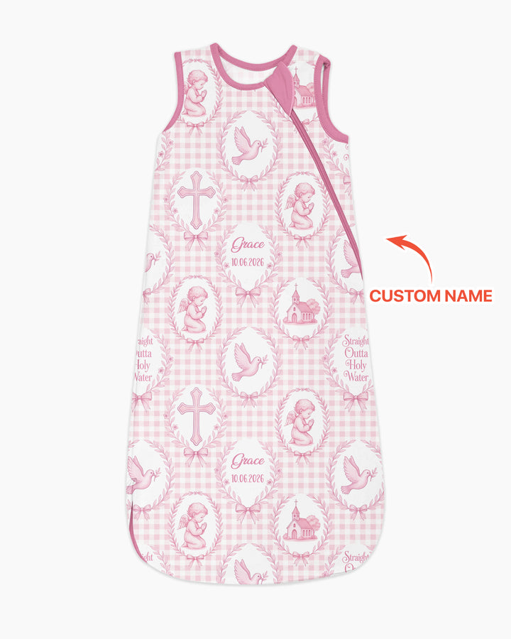 Custom Name Baptism Straight Outta Holy Water Bamboo Sleep Bag