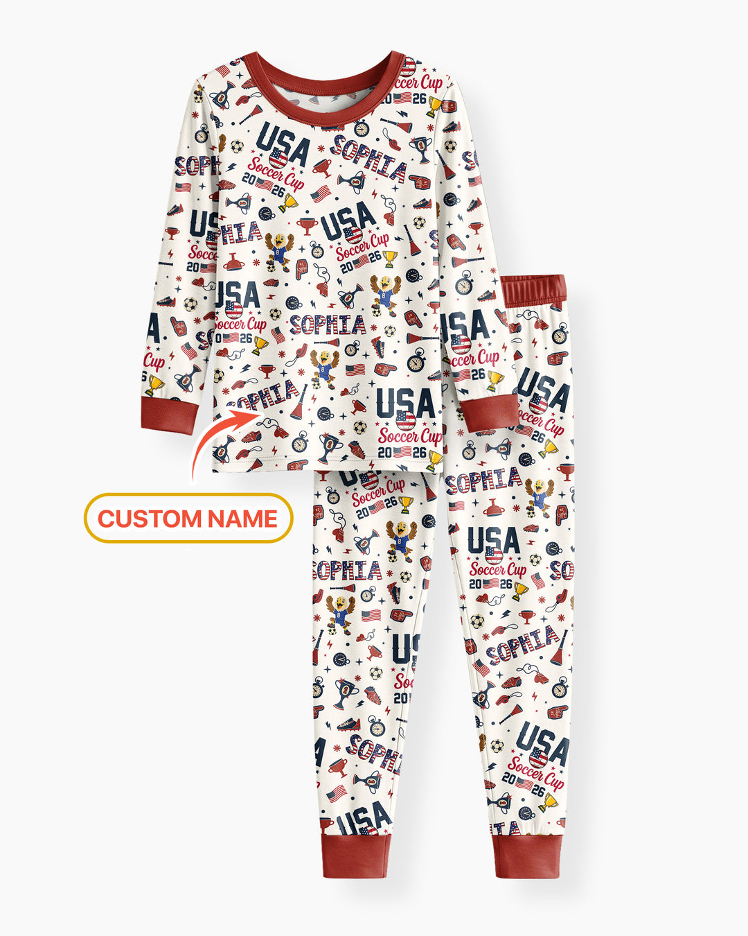 My First Soccer Cup 2026 Bamboo Two Piece Long Sleeve Pajama Set