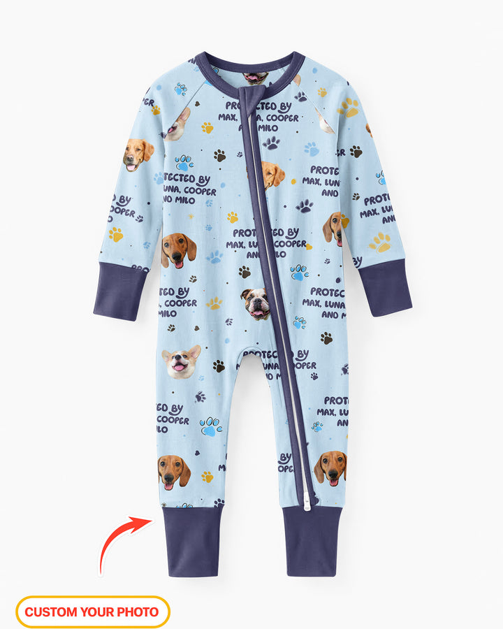 Custom Dog Photos "Protected By" Pawfect Pink Bamboo Convertible Zippy