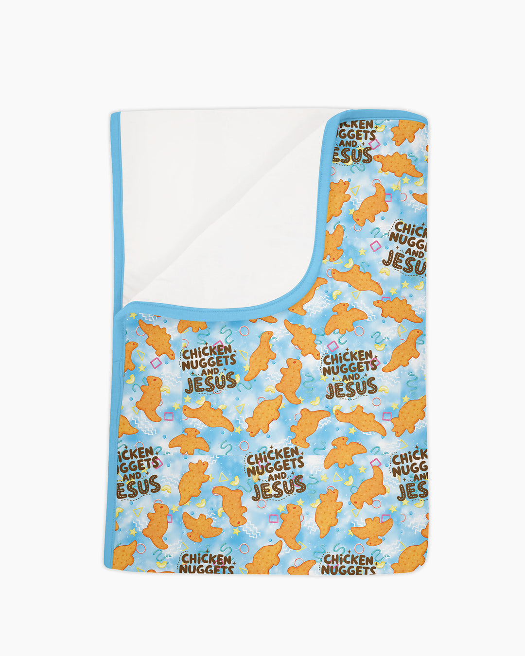 Chicken Nuggets and Jesus Family Matching Bamboo Blanket