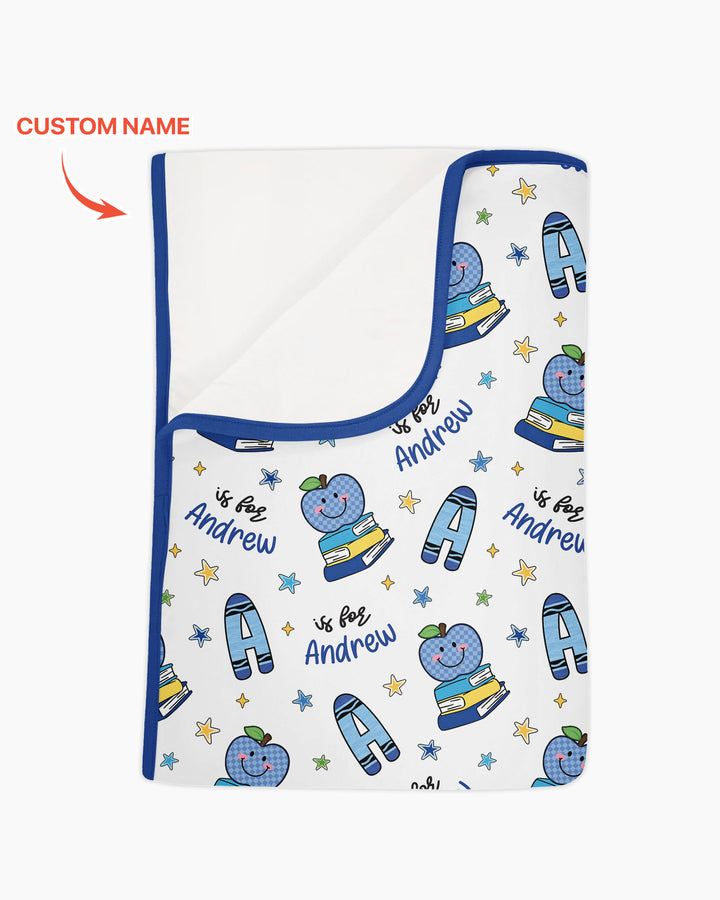 Custom Name Crayon Alphabet Bamboo Blanket
