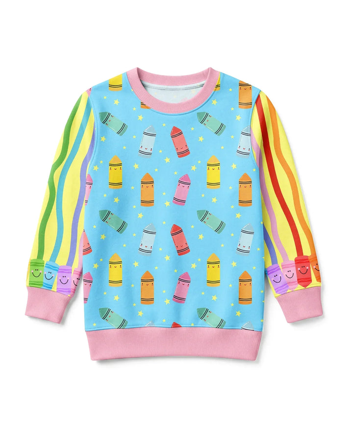 Happy Crayon Friends Bamboo Crewneck Sweatshirt