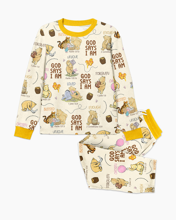 God Says I Am – Little Blessings Bamboo Men's Pajama Set