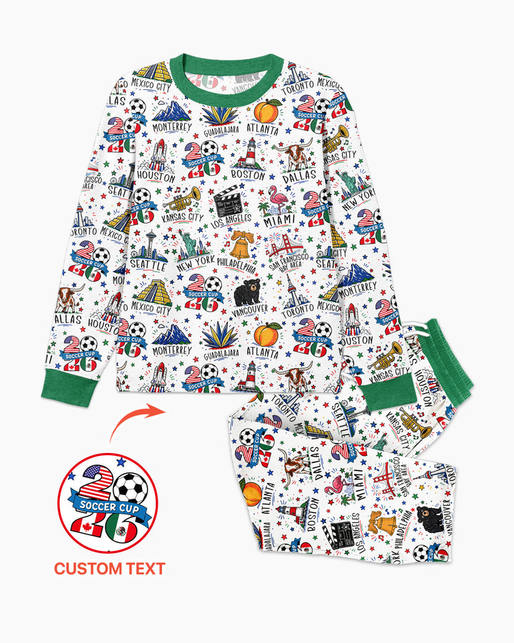 2026 Soccer Cup Host Citties Bamboo Men's Pajama Set