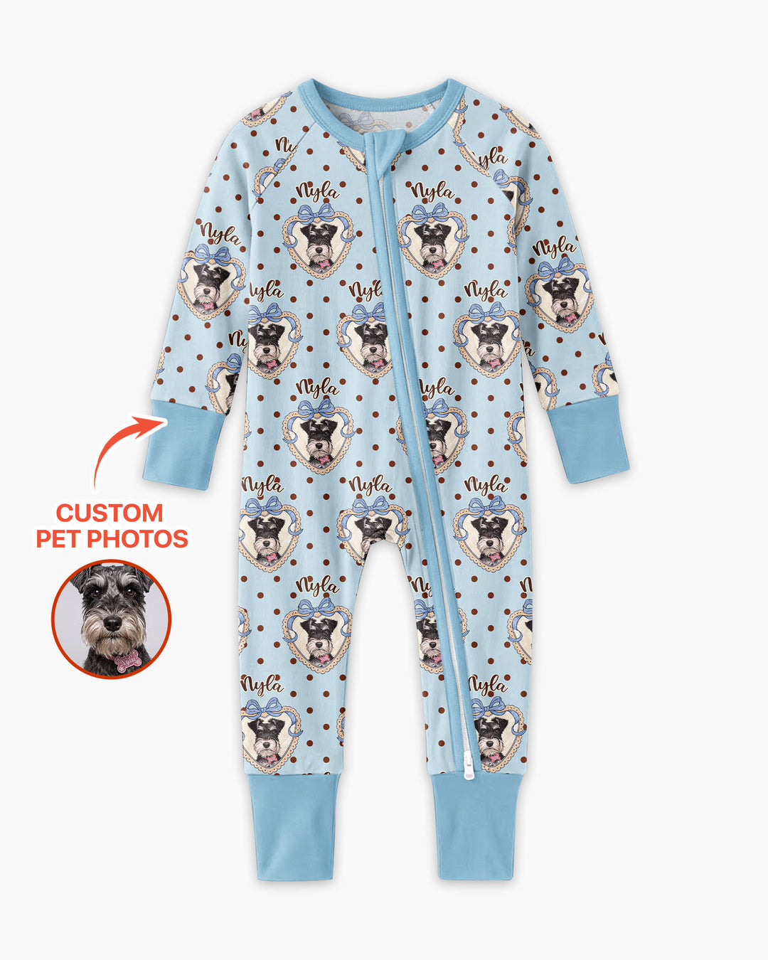 Custom Pet Photo Sweetheart Cameo Bamboo Convertible Zippy
