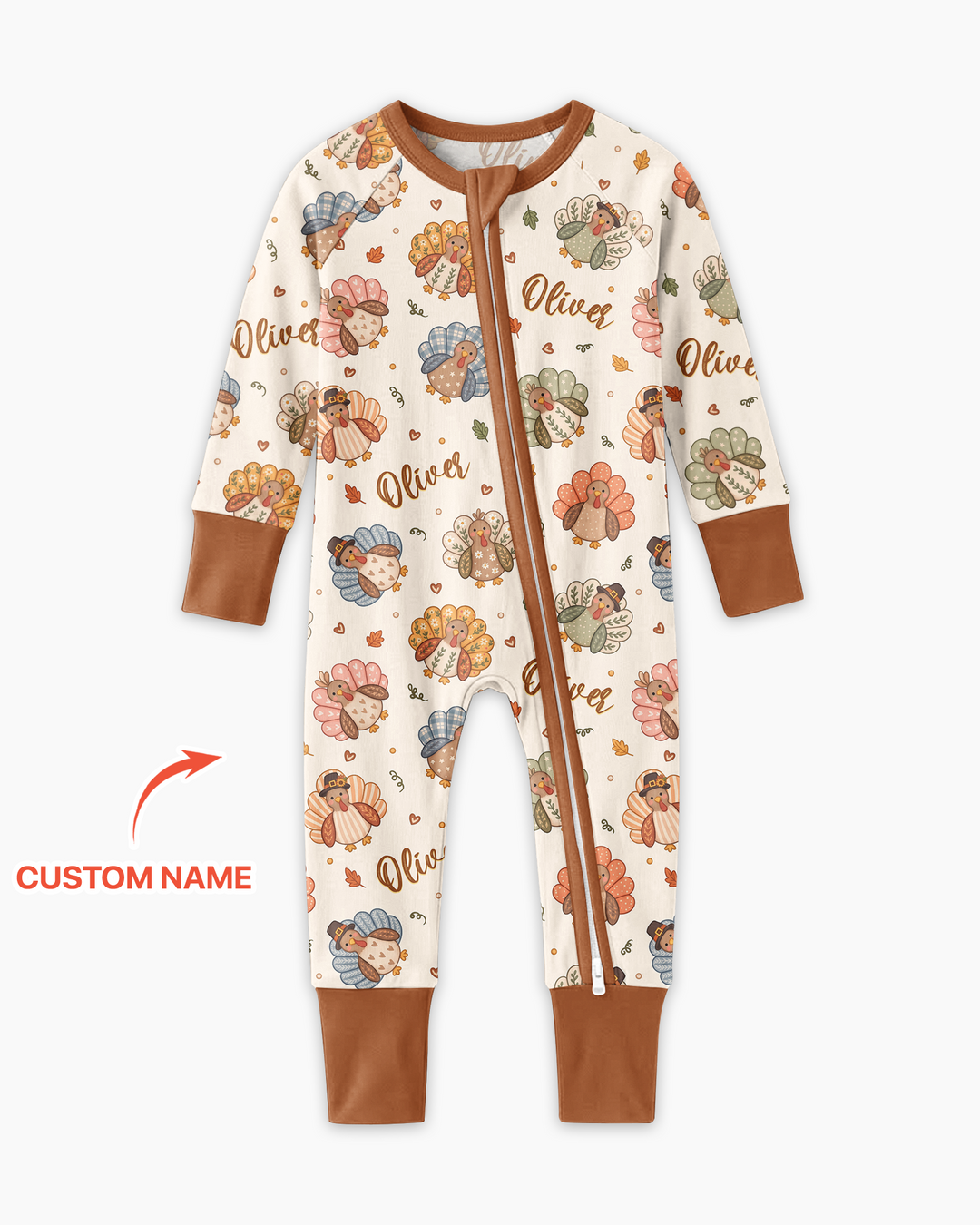 Custom Name Boho Turkey Bamboo Convertible Zippy