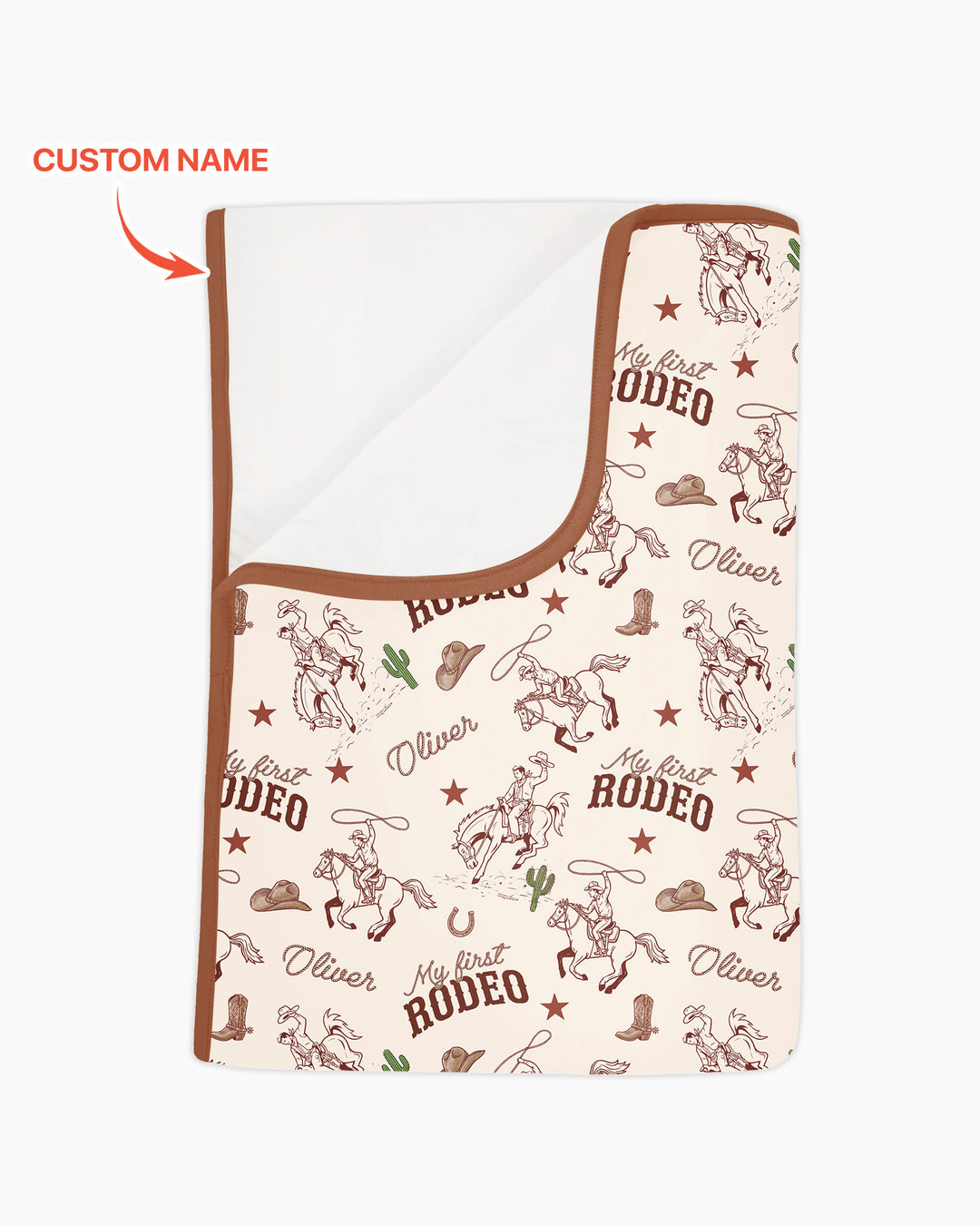Custom Name First Rodeo Family Matching Bamboo Blanket