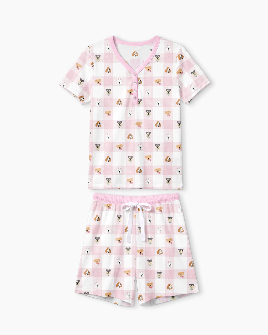 Plaid Pals Family Matching Bamboo Women Short Sleeve Short Pajama Set