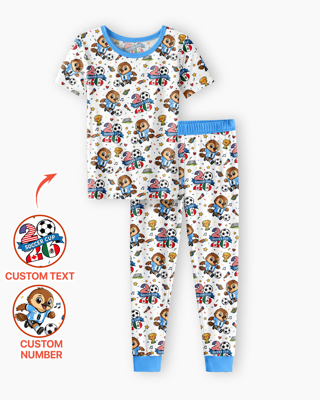 We Are The Champions Soccer Cup 2026 Bamboo Two Piece Short Sleeve Pajama Set