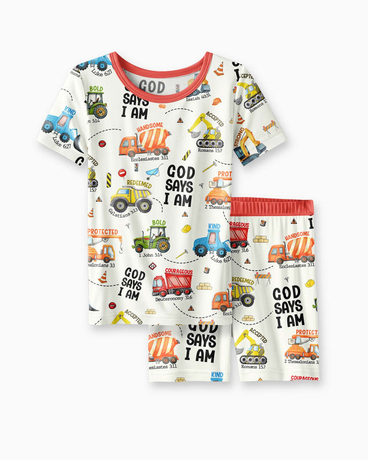 God Says I Am Boy Bamboo Two Piece Short Sleeve Shorts Pyjamas Set