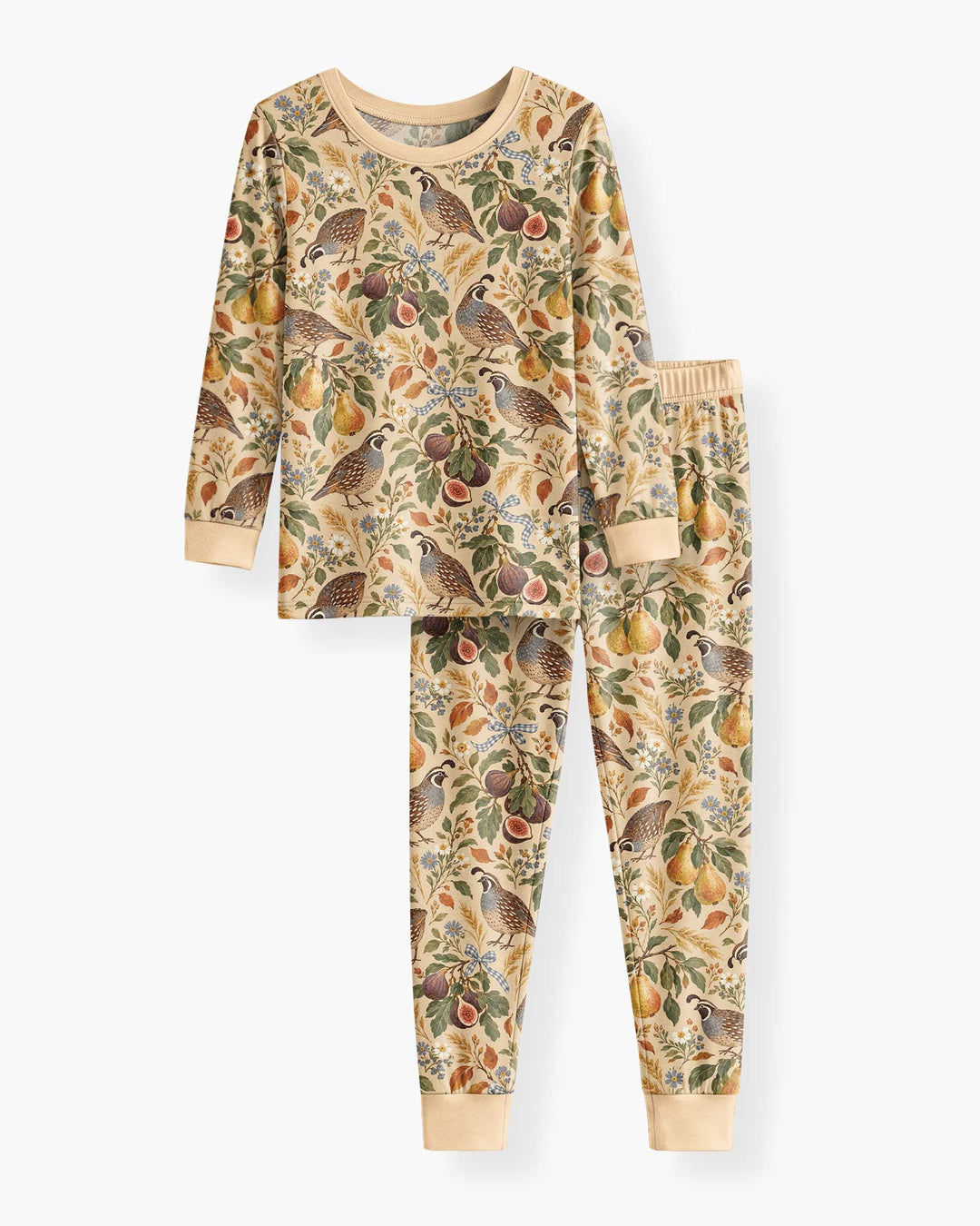 Quail & Pears Bamboo Two Piece Long Sleeve Pajama Set