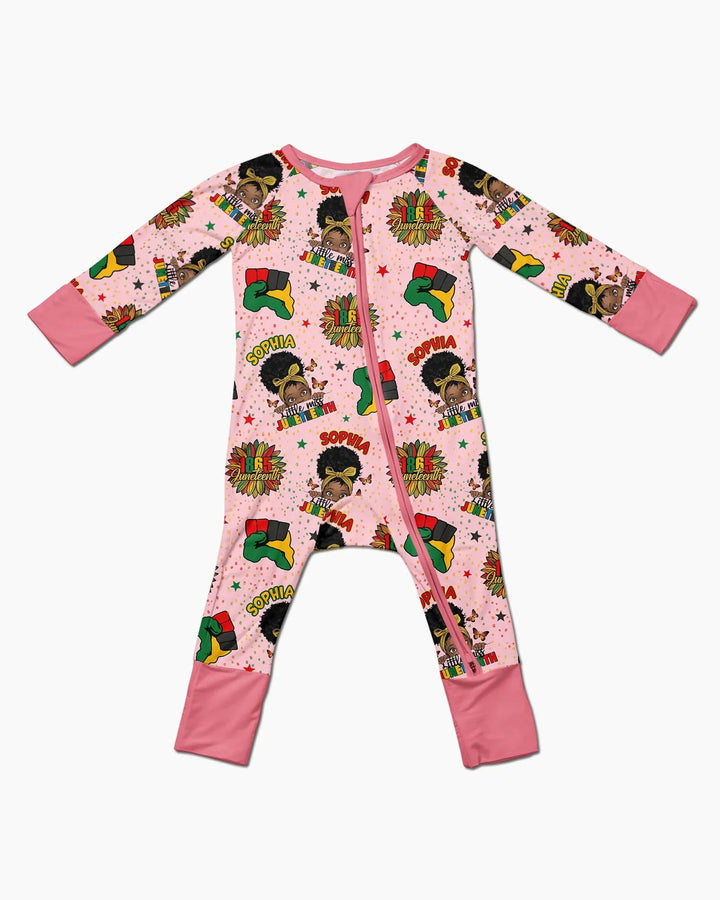 Custom Name Little Miss Juneteenth Bamboo Convertible Zippy