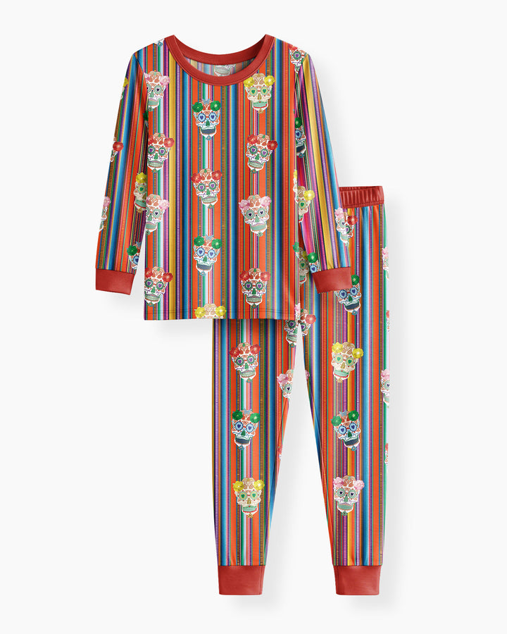Day of the Dead Vintage Bamboo Two Piece Long Sleeve Pajama Set